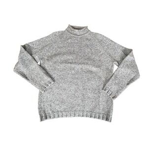 Togo Mens Large brown Wool Alpaca Blend Mock Neck Chunky Marled Knit Sweater